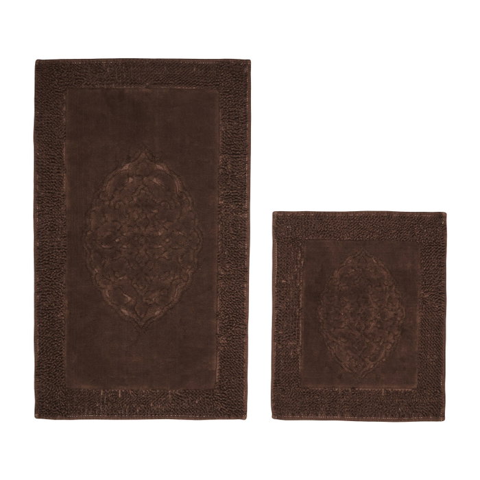 Mijölnir Juego de alfombrillas de baño de algodón marrón oscuro